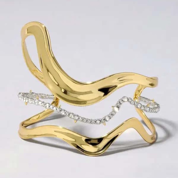 NWT ALEXIS BITTAR  Orbit Wavy Cuff Bracelet - Picture 1 of 4